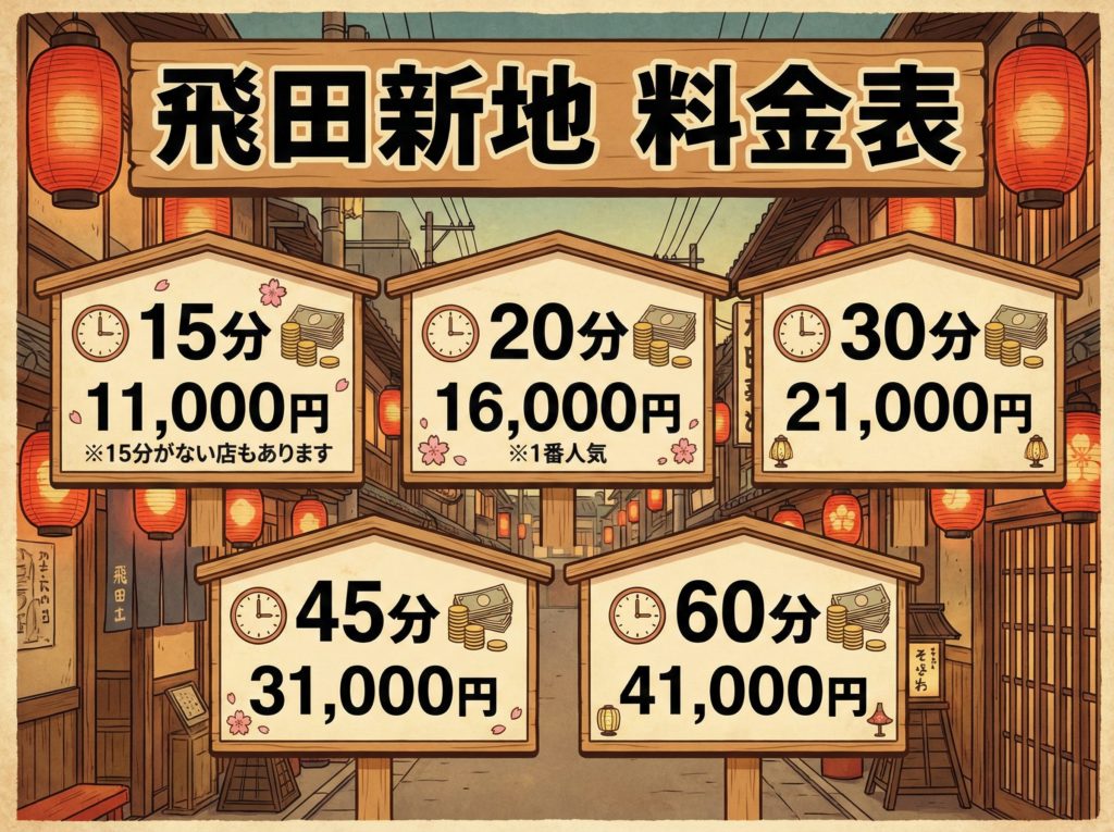 飛田新地の料金表